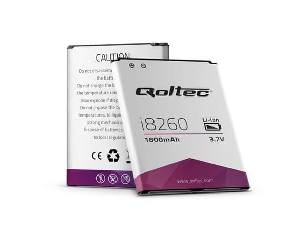 Qoltec 52021, Batteridrevet, Samsung, Hvid, Lithium-Ion (Li-Ion), 1800 mAh, 3,7 V