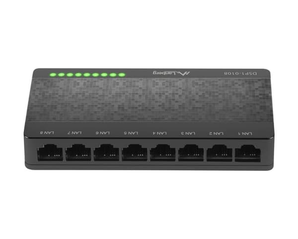 DSP1-1008 Switch 8-portar 100/1000 Mbps Sort, Grå