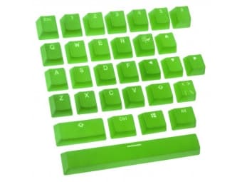 Ducky Rubber Keycap Set, 31 Tasten, Double-Shot, gummiert, für B - Grøn.