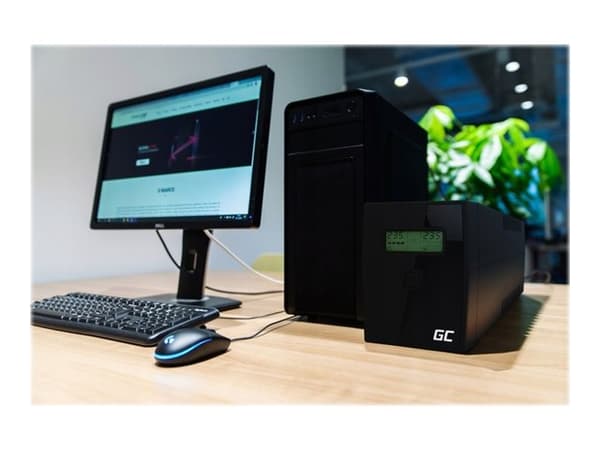 Green Cell UPS Micropower 1500VA - UPS - AC 220/230/240 V - 900 watt - 1500 VA - 9 Ah - USB, Ethernet - utgangskontakter: 4