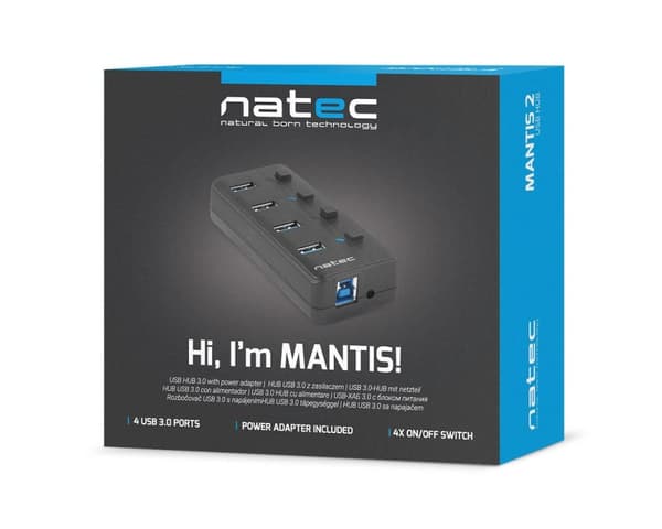 Mantis 2 3.0 4-Porttinen USB-hubi