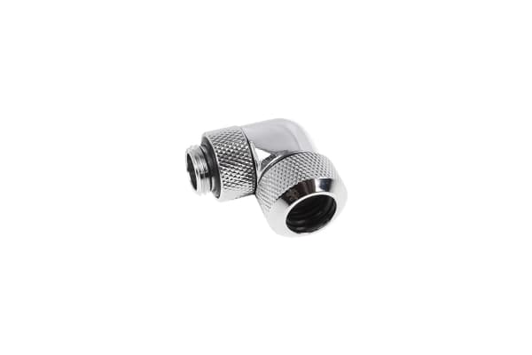 Alphacool Eiszapfen 13 mm HardTube compression fitting 90° rotatable G1/4 - Vinkelarmatur for væskekjølesystemskompresjon - krom