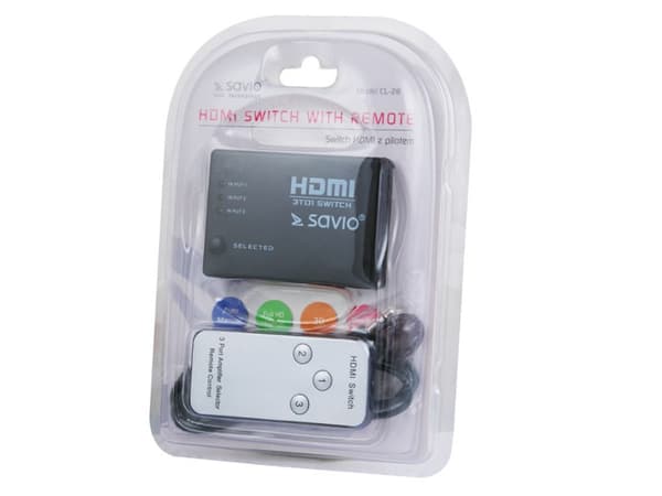 SAVIO CL-28 - Video/audio switch - 3 x HDMI - stasjonær