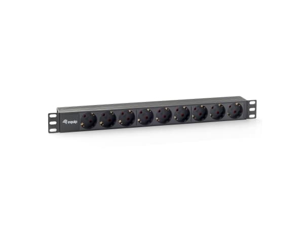 Equip 333282, 1U, horisontell, Plast, Svart, 9 AC-utgångar, 1,8 m