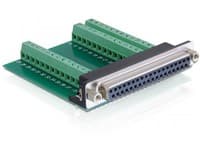 DeLOCK D-Sub 37 pin - 39 pin Terminal Block, Svart, Grön, 69 mm, 69 mm, 16 mm