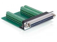 DeLOCK D-Sub 37 pin - 39 pin Terminal Block, Svart, Grön, 69 mm, 69 mm, 16 mm