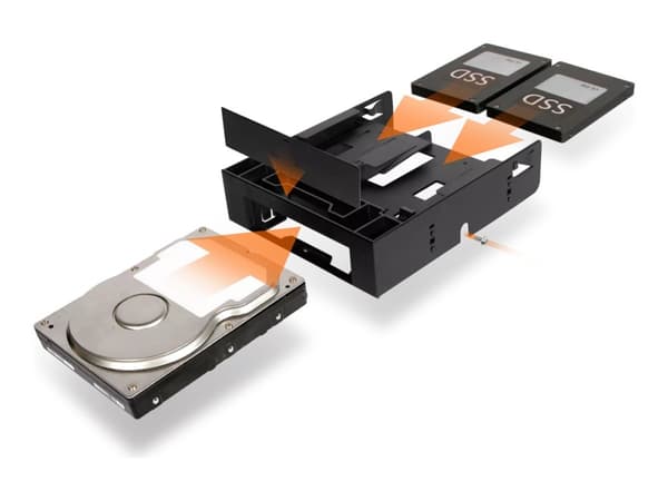 Cremax ICY Dock MB343SP - Ramme - 5,25" til 1 x 3,5" og 2 x 2,5" - lajittelu