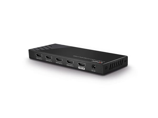 Lindy 38236, HDMI, 4x HDMI, 3840 x 2160 piksler, Sort, Metall, 4K Ultra HD