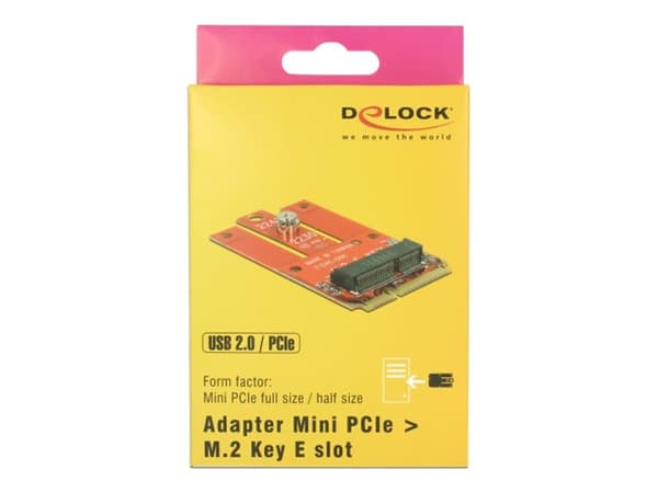 DeLOCK Mini PCIe > M.2 Key E-spor - Lagringskontroll - M.2 - 1 kanal - M.2 Card - PCIe Mini Card