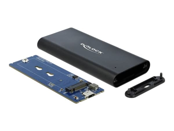 Delock - Lagringspakning - M.2 - M.2 NVMe-kort - USB 3.1 (Gen 2) - sortering