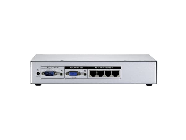 LevelOne AVE-9304 4-port LR Cat.5 A/V Transmitter - Video/lyd-forlenger - sender - 10Mb LAN - 4 porter - opp til 300 m