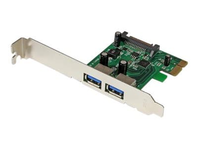 StarTech.com 2 Port PCI Express (PCIe) SuperSpeed USB 3.0 Card Adapter with UASP - SATA Power - Dual Port USB 3 PCIe Controller (PEXUSB3S24) - USB-ad Grønn, Metallisk