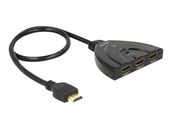 Delock HDMI UHD Switch 3 x HDMI in > 1 x HDMI out 4K - Video/audio switch - 3 x HDMI - stasjonær
