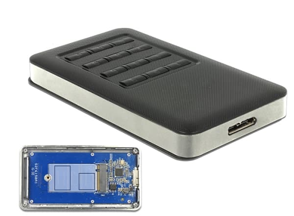 Delock - Grensesnittsadapter - M.2 - USB 3.0 - grå, svart