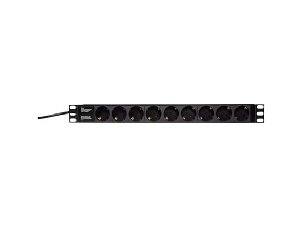 LogiLink PDU9C02, Vertikal, Aluminium, Sort, 9 AC-utganger, 2 m, 250 V