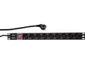 Miniatyrbilde 4 av 5: LogiLink PDU9C02, Vertikal, Aluminium, Sort, 9 AC-utganger, 2 m, 250 V