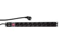 Miniatyrbilde 1 av 5: LogiLink PDU9C02, Vertikal, Aluminium, Sort, 9 AC-utganger, 2 m, 250 V