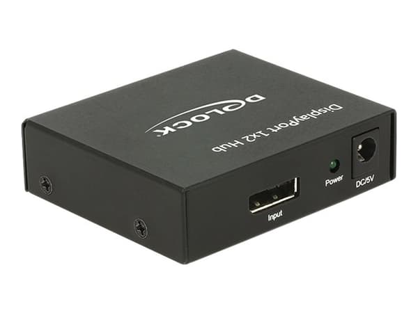 Delock - Video/lyd-splitter - 2 x DisplayPort - stasjonær