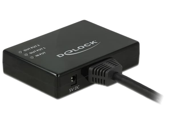 Delock HDMI Splitter - Video/lyd-splitter - 2 x HDMI - stasjonær