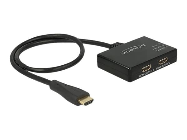 Delock HDMI Splitter - Video/lyd-splitter - 2 x HDMI - stasjonær