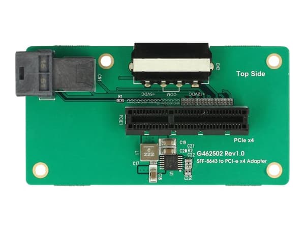 Delock Adapter SFF-8643 > PCIe x4 - Intern bussförlängare Svart, Grön