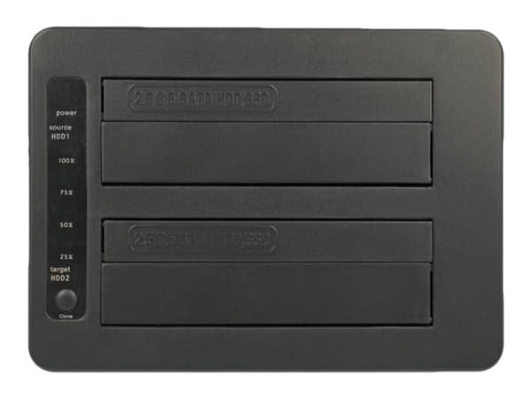Delock - HDD-dokkestasjon - brønner: 2 - SATA 6Gb/s - USB 3.1 (Gen 2) - svart