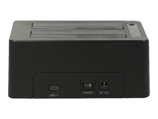 Delock - HDD-dokkestasjon - brønner: 2 - SATA 6Gb/s - USB 3.1 (Gen 2) - svart
