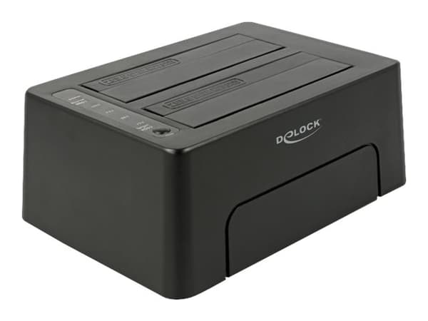 Delock - HDD-dokkestasjon - brønner: 2 - SATA 6Gb/s - USB 3.1 (Gen 2) - svart