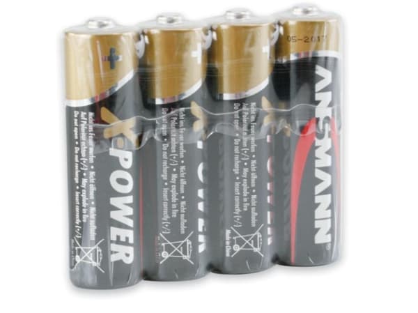 Ansmann X-Power Mignon AA, Kertakäyttöinen akku, Alkali, 1,5 V, 4 kpl, Musta, Kulta, 50,5 mm