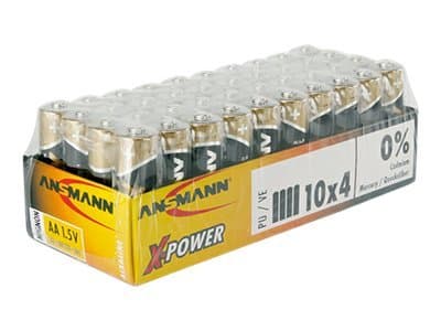 Ansmann X-Power Mignon AA, Kertakäyttöinen akku, Alkali, 1,5 V, 4 kpl, Musta, Kulta, 50,5 mm