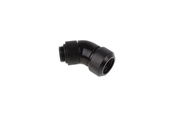 Alphacool Eiszapfen 13 mm HardTube compression fitting 45° rotatable G1/4 - Vinkelarmatur for væskekjølesystemskompresjon - mørkesvart