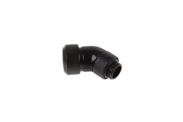 Alphacool Eiszapfen 13 mm HardTube compression fitting 45° rotatable G1/4 - Vinkelarmatur for væskekjølesystemskompresjon - mørkesvart