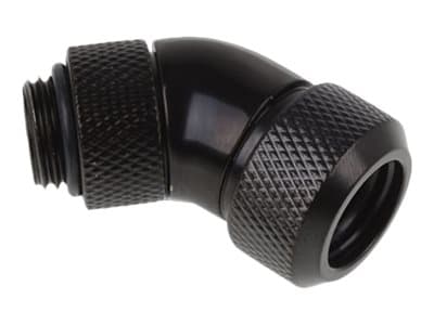 Alphacool Eiszapfen 13 mm HardTube compression fitting 45° rotatable G1/4 - Vinkelarmatur for væskekjølesystemskompresjon - mørkesvart