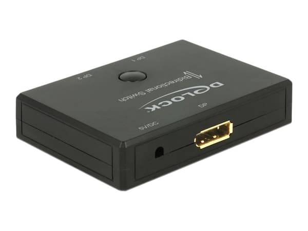 Delock Displayport 2 - 1 Switch bidirectional 4K 60 Hz - Videosvitsj - 2 x DisplayPort - stasjonær