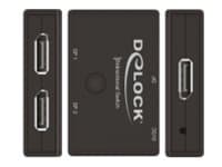 Delock Displayport 2 - 1 Switch bidirectional 4K 60 Hz - Videosvitsj - 2 x DisplayPort - stasjonær