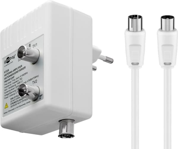 Goobay TV AMP 2x10dB, IEC, 3 W, 230 V, 50 Hz