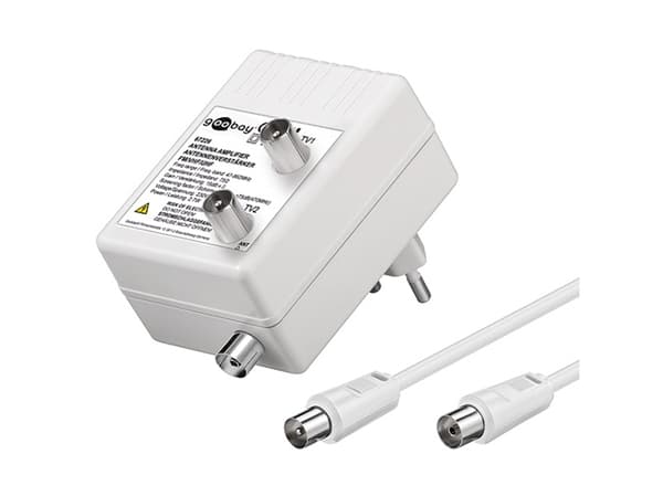 Goobay TV AMP 2x10dB, IEC, 3 W, 230 V, 50 Hz