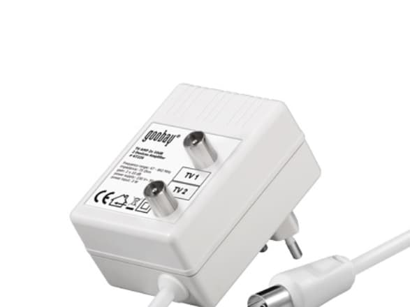 Goobay TV AMP 2x10dB, IEC, 3 W, 230 V, 50 Hz