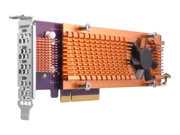 QNAP QM2-4P-384 - Lagringskontroller - PCIe 3.0 lavprofil - PCIe 3.0 x8 - for QNAP TS-1273, 1277, 473, 677, 873, 877, 977, EC1280, TVS-27372, 8, 744,