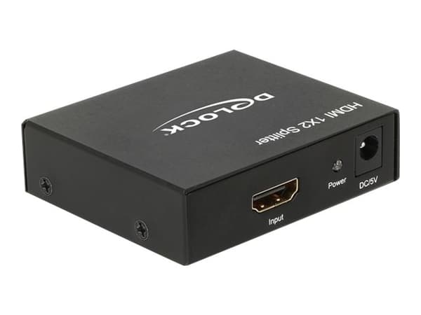 Delock HDMI Splitter 1 x HDMI in > 2 x HDMI out 4K - Video/lyd-splitter - 2 x HDMI - stasjonær