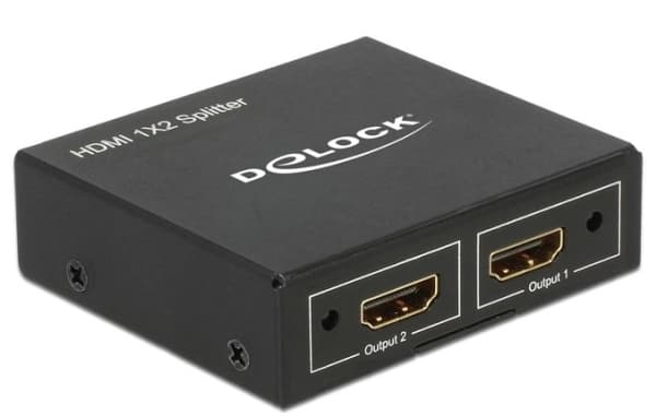 Delock HDMI Splitter 1 x HDMI in > 2 x HDMI out 4K - Video/lyd-splitter - 2 x HDMI - stasjonær