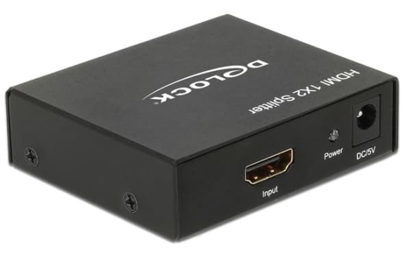 Delock HDMI Splitter 1 x HDMI in > 2 x HDMI out 4K - Video/lyd-splitter - 2 x HDMI - stasjonær