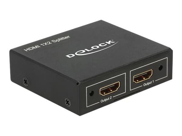 Delock HDMI Splitter 1 x HDMI in > 2 x HDMI out 4K - Video/lyd-splitter - 2 x HDMI - stasjonær