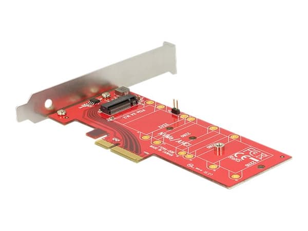 Delock PCI Express x4 Card > 1 x internal NVMe M.2 Key M 110 mm with heat sink - Kontrollerkort - 1 Kanal - M.2 Card - PCIe 3.0 x4 Svart, Röd, Silver