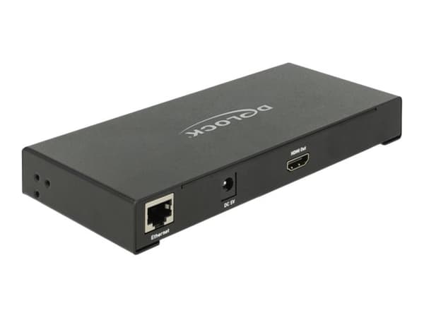 DeLOCK 87732, Musta, Metalli, 3840 x 2160 pikseliä, 1920 x 1080,3840 x 2160 pikseliä, HDMI/RJ-45, 100 - 240 V