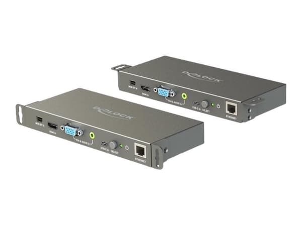 DeLOCK 87732, Musta, Metalli, 3840 x 2160 pikseliä, 1920 x 1080,3840 x 2160 pikseliä, HDMI/RJ-45, 100 - 240 V