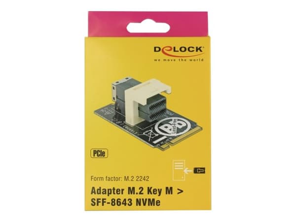 Delock Adapter M.2 Key M > SFF-8643 NVMe horizontal 2242 - Grensesnittsadapter - 2.5" - U.2 NVMe - M.2 Card