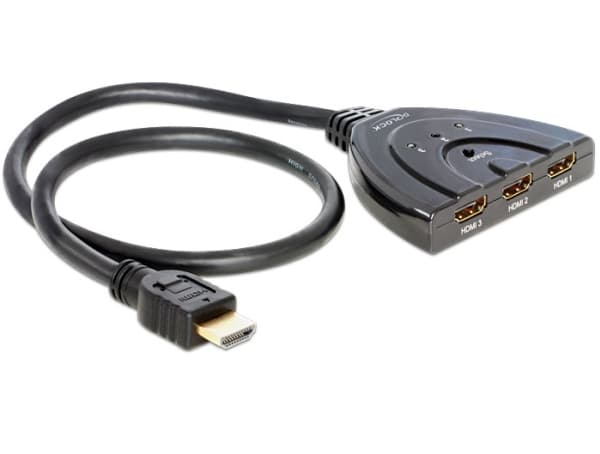 Delock HDMI 3 - 1 Switch bidirectional - Video/lyd-splitter - stasjonær