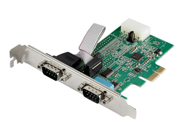 StarTech.com 2-port PCI Express RS232 Serial Adapter Card, PCIe RS232 Serial Host Controller Card, PCIe to Dual Serial DB9 COM Port Card, 16950 UART,