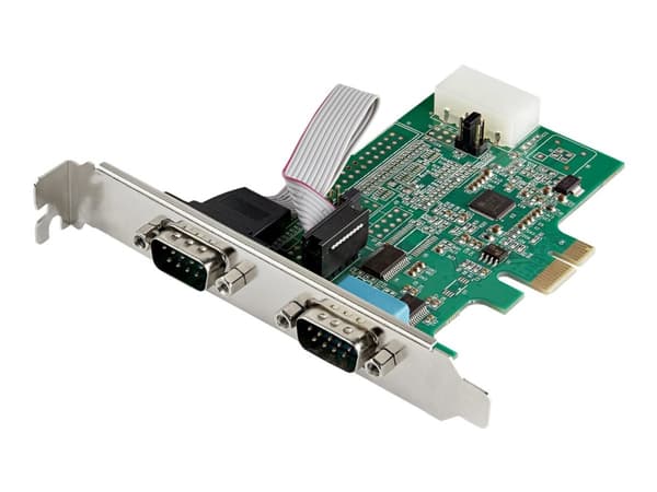 StarTech.com 2-port PCI Express RS232 Serial Adapter Card, PCIe RS232 Serial Host Controller Card, PCIe to Dual Serial DB9 COM Port Card, 16950 UART,